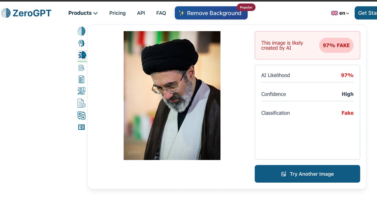 Shin Flags SynthID on Image From Mojtaba Khamenei Media Page
