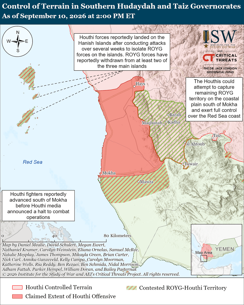 NEW: The Houthi offensive to capture territory near the Bab al Mandeb advances Iranian objectives under the current regional campaign that Iran is waging against the United States and its allies. Iran has recently pursued the following lines of effort under this regional