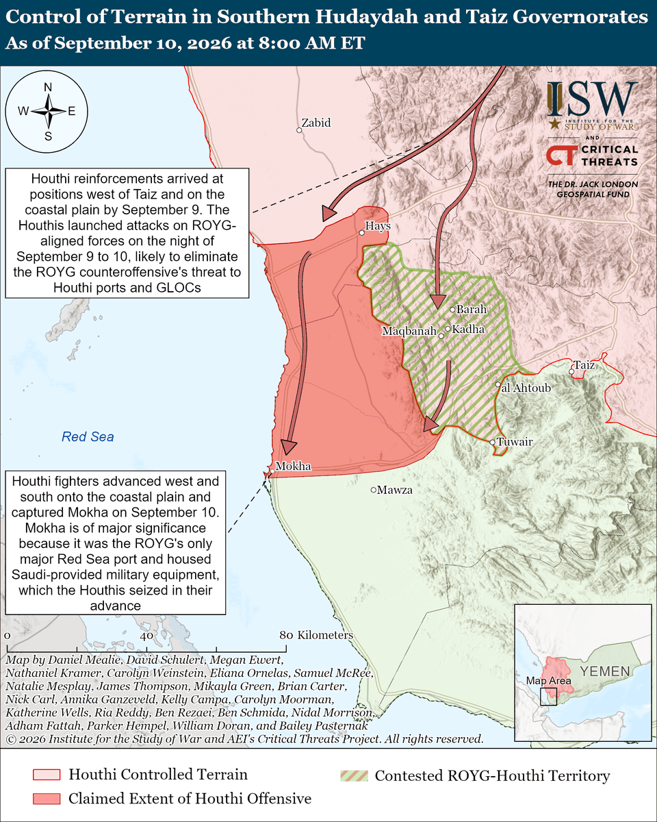 NEW: The Houthi offensive to capture territory near the Bab al Mandeb advances Iranian objectives under the current regional campaign that Iran is waging against the United States and its allies. Iran has recently pursued the following lines of effort under this regional