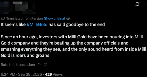 Milli gold, which I warned about over a month ago is about to be gone for good, they are not paying the investors back for days and days.
https://x.com/hey_itsmyturn/status/2092559352926183577?s=20