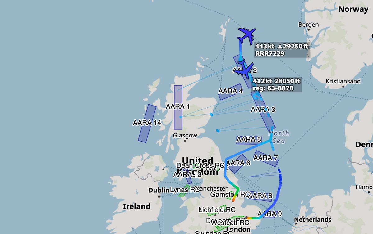 USAF KC-135 Refuels RAF RC-135 Rivet Joint in AARA12