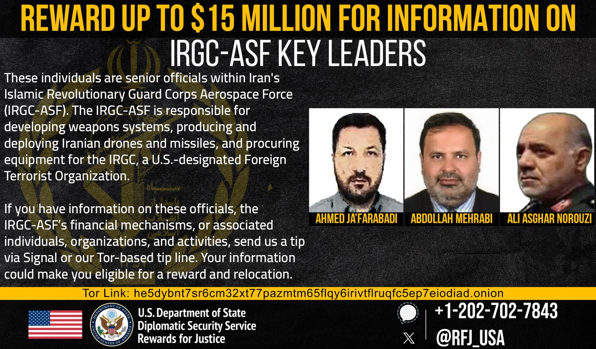 @RFJ_USA busca pistas sobre el rastro del dinero de los misiles y drones de Irán