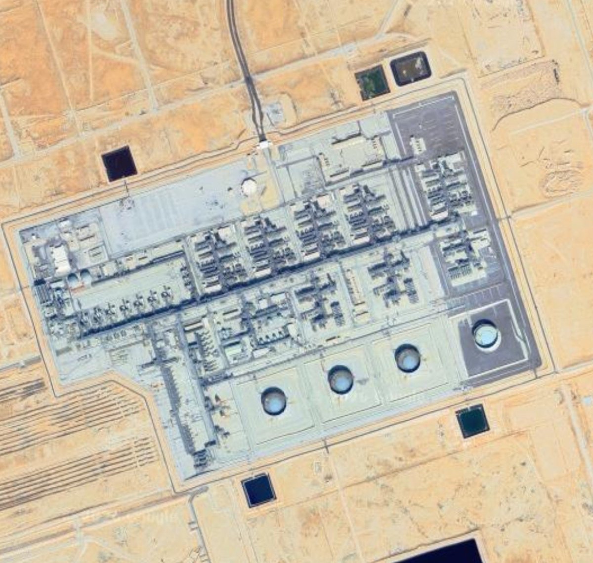 Black smoke was spotted rising from Aramco's Khurais oil processing facility, approximately 130 km east of Riyadh
