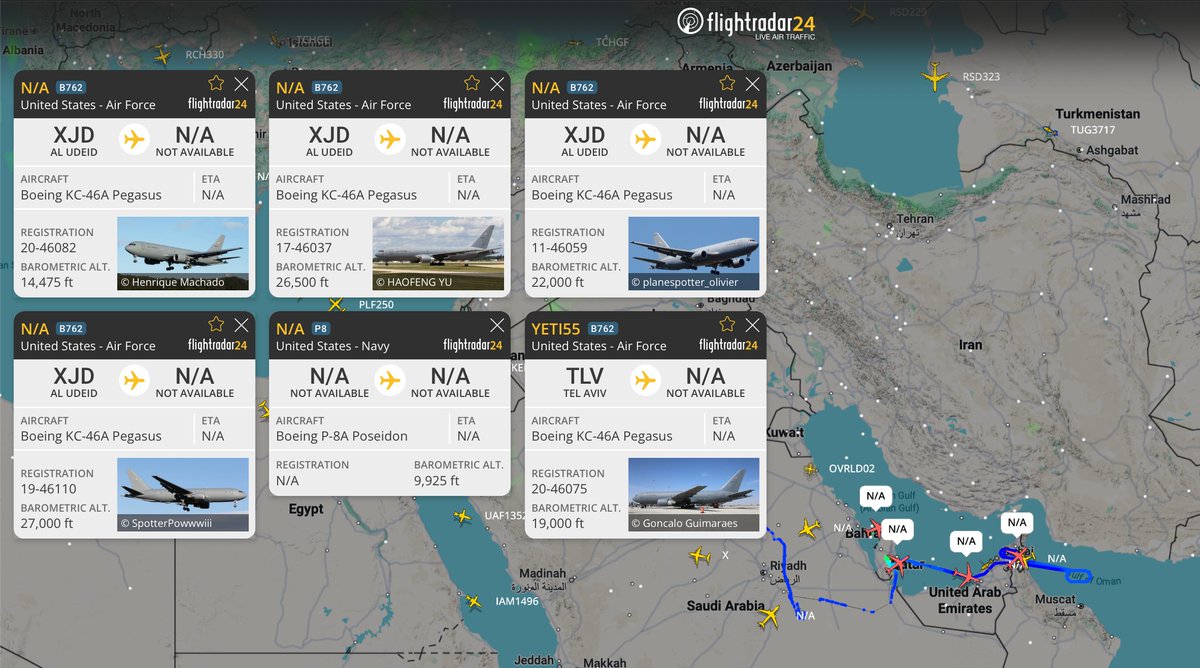 Tanker and ISR/ASuW Activity Over the Middle East