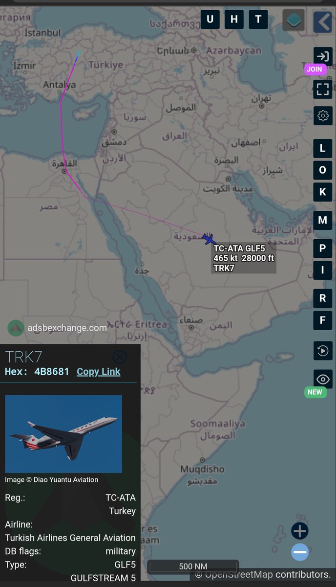 OSINT Post Assesses TC-ATA Using TRK7 Callsign as Likely MİT