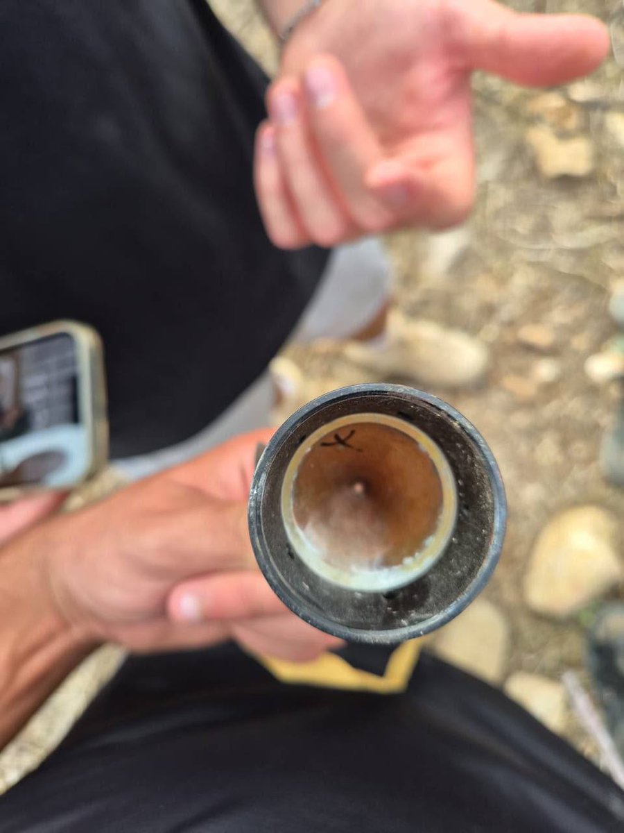Photos show the submunition from a Hezbollah rocket before it exploded on children and teachers during a school hike in the Ramim Ridge area, killing a teenager and wounding 24.