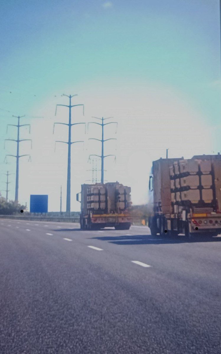 Launch canisters for David’s Sling’s Stunner interceptor missiles were spotted being transported in northern Israel.