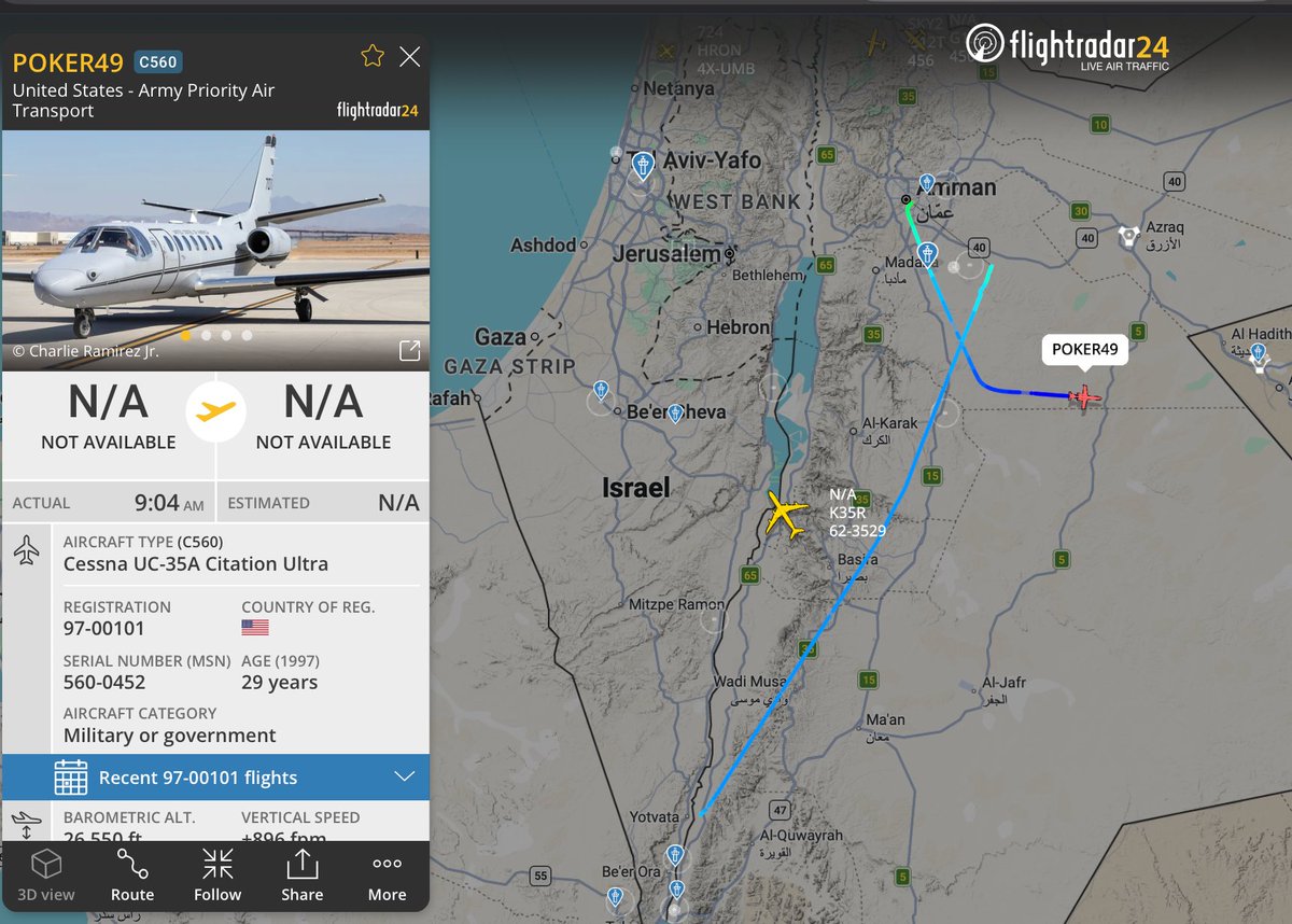 White House and Pentagon Flights Tracked in the Region on Oct. 19