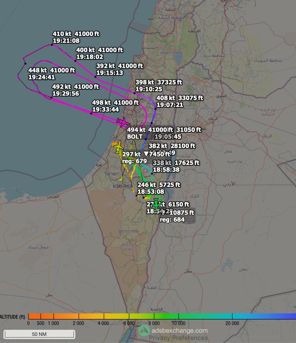 Three IAF Nachshon Intelligence Aircraft Reported Over Israel