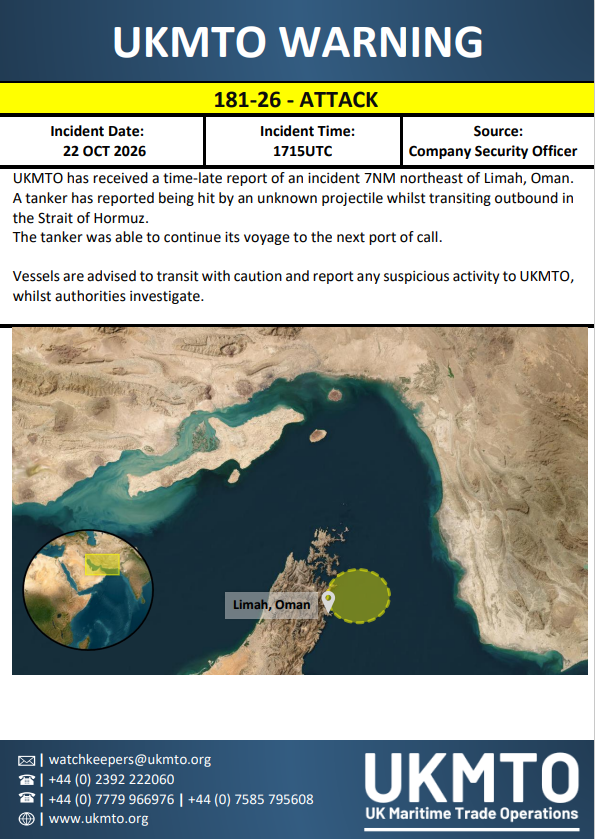 Sh1n Reposts UKMTO Warning 181-26