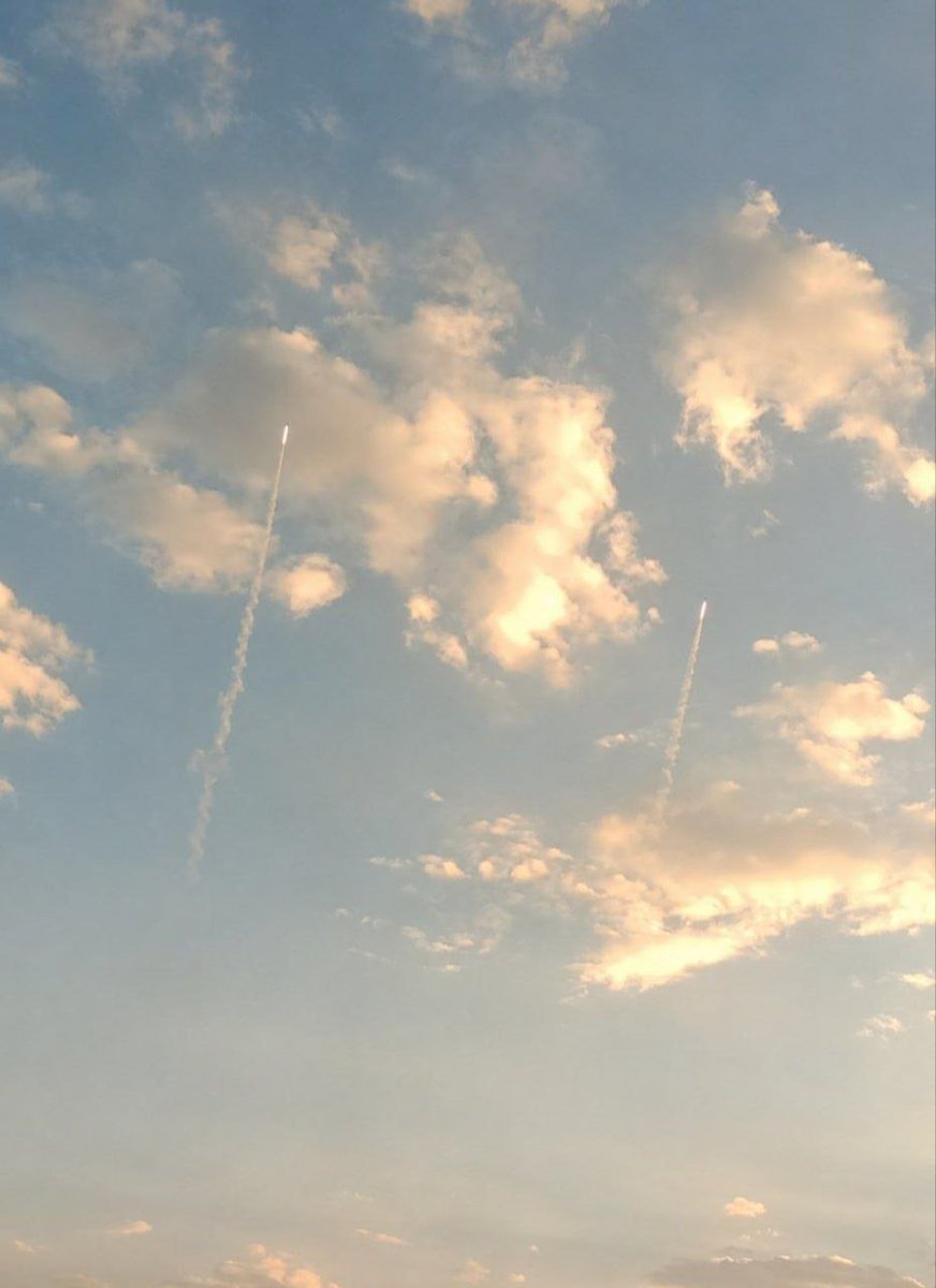 Unverified Photo Said to Show Two Ballistic Missiles Launched in Iran