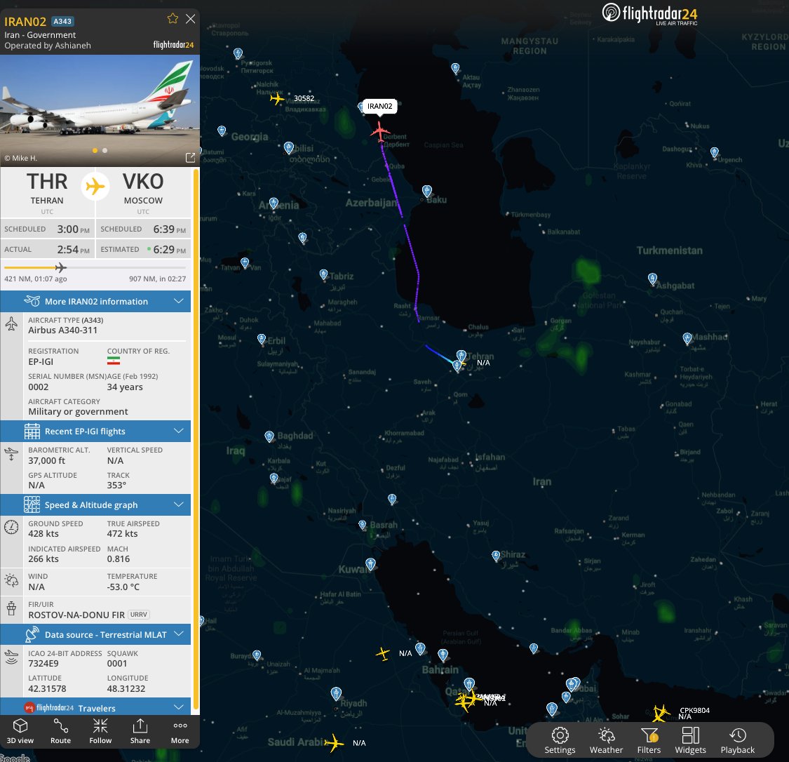 Iranian President Pezeshkian En Route to Moscow for Talks