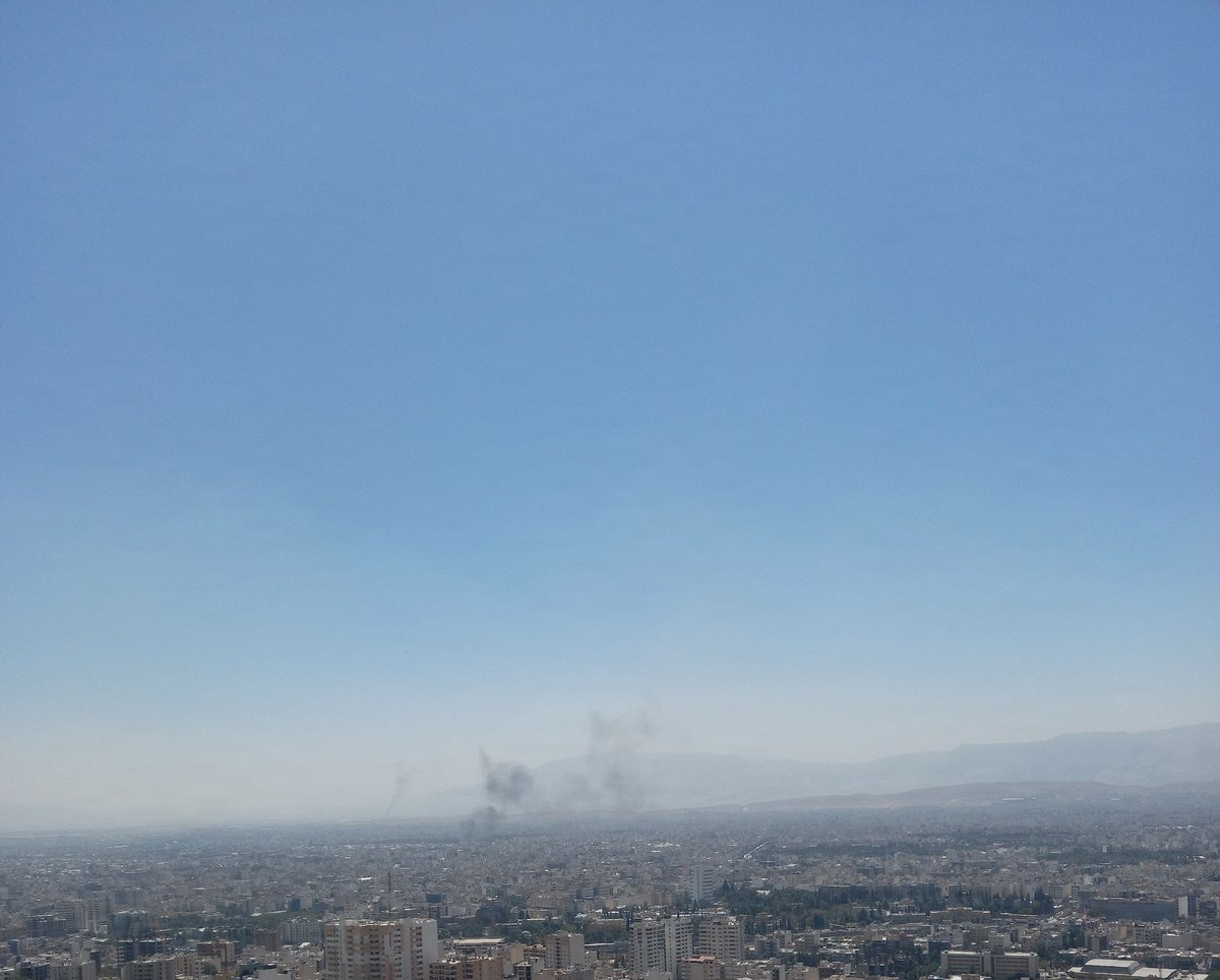 Two columns of smoke spotted over Shiraz, Fars Province, Iran at 0726Z